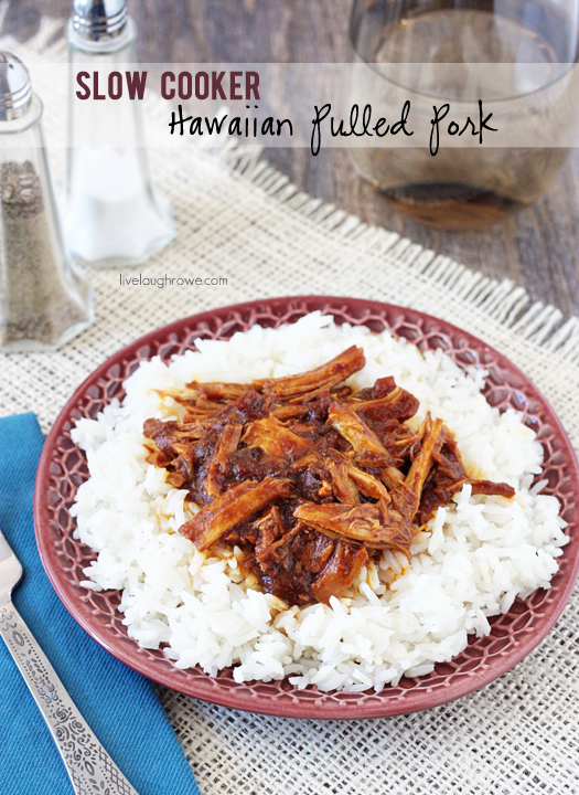 Slow Cooker Hawaiian Pulled Pork with livelaughrowe.com