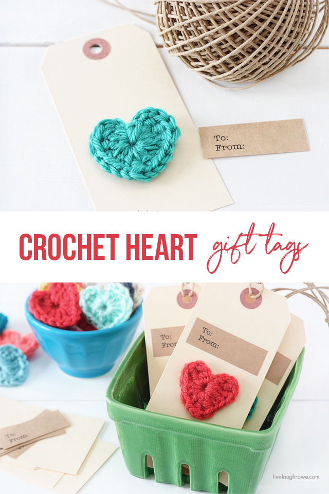 Custom 'Handmade With Love' Heart Shaped Tags - Crochet/Knitting