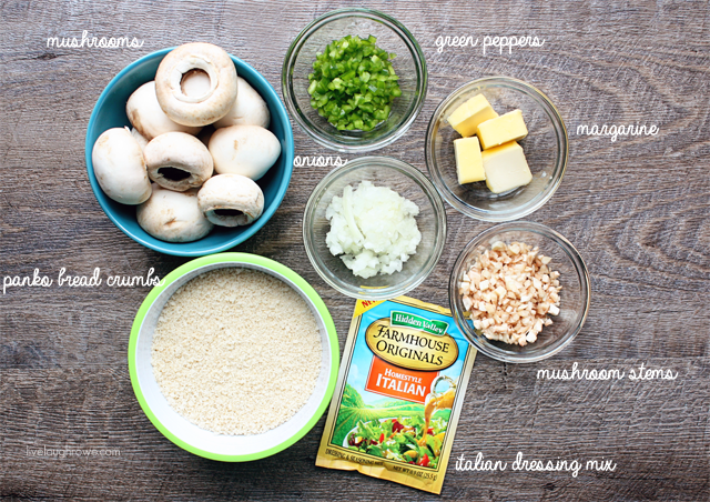 Ingredients to whip up your own batch of Italian Stuffed Mushrooms