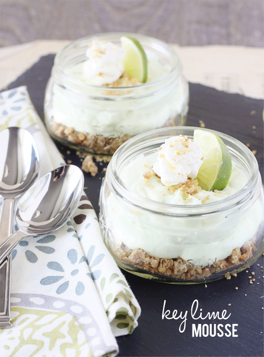 Key Lime Mousse with crumbled graham cracker crust in a jar! Is it time for dessert yet?