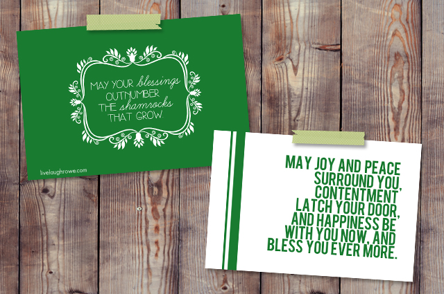 Lovely Irish Blessing Printables for St. Patrick's Day at liveluaghrowe.com