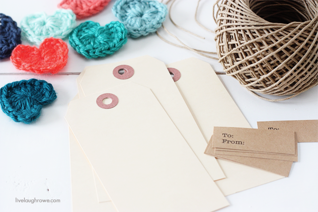 Printable Crochet Heart Hang Tags for Handmade Items Like 