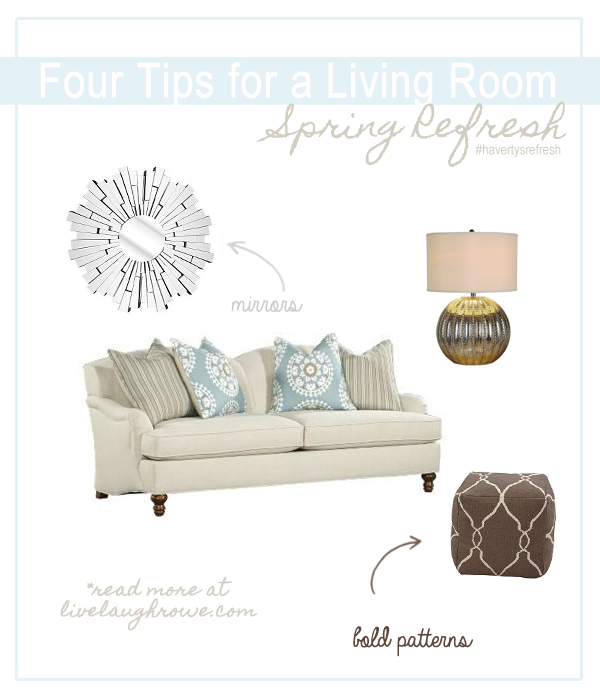 Four Tips for a Living Room Spring Refresh at livelaughrowe.com