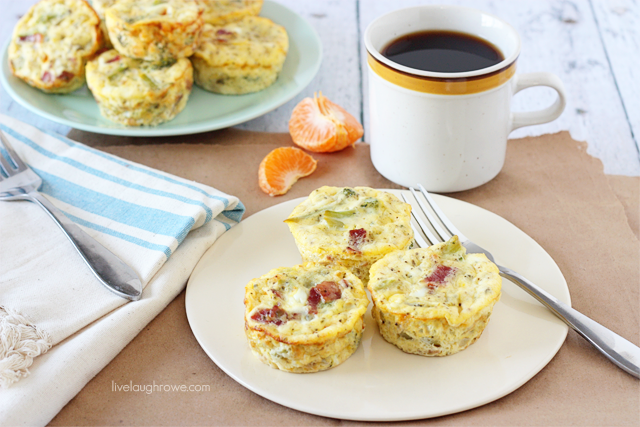 Mini Bacon and Broccoli Frittatas.  Savory bites and Weight Watchers friendly. Recipe at Live Laugh Rowe