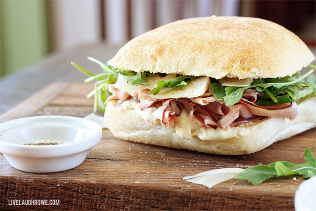 Mouthwatering Ham and Arugula Sandwich.
