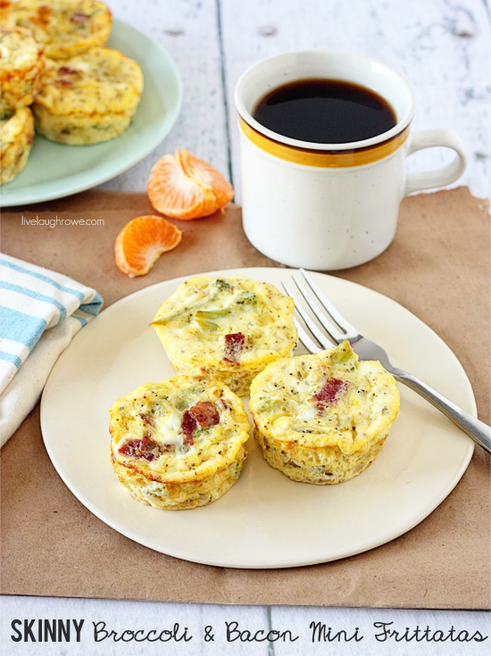 Skinny Broccoli and Bacon Mini Frittatas with Live Laugh Rowe