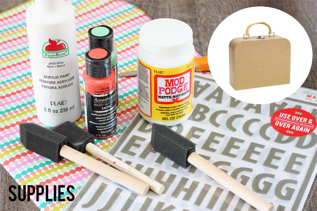 Supplies for Paper Mache Suitcase using Ruby and Hazel products