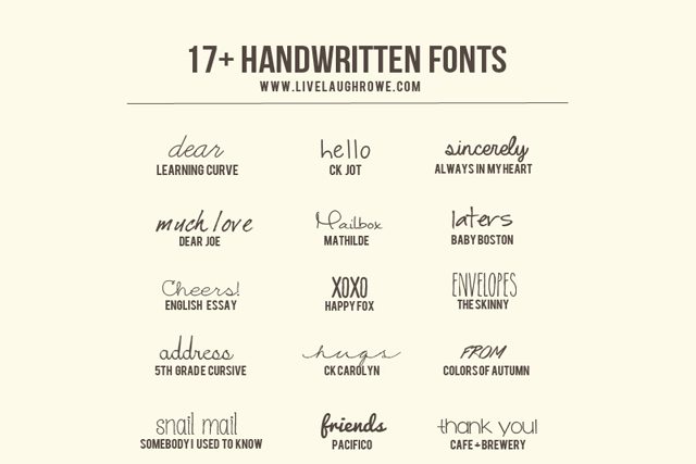 Handwriting fonts