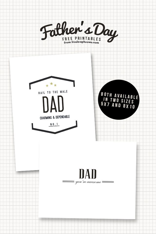 Free AWESOME Father's Day Printables with livelaughrowe.com