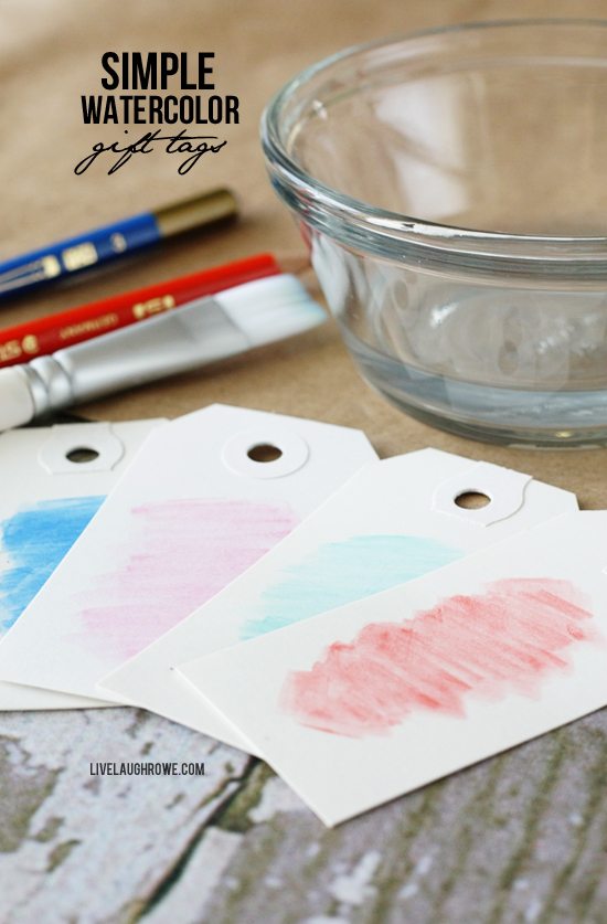 Fabulous and Simple Watercolor Gift Tags using Watercolor Pencils! Keeps the messes to a minimum too. Tutorial at livelaughrowe.com