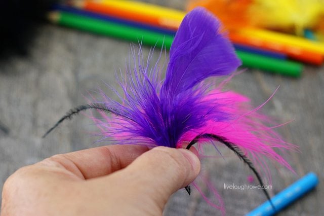 Start by deciding on what feather you want to attach to your pencil.