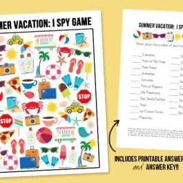 Free Summer Vacation I Spy printable! Answer key included as well -- visit with livelaughrowe.com