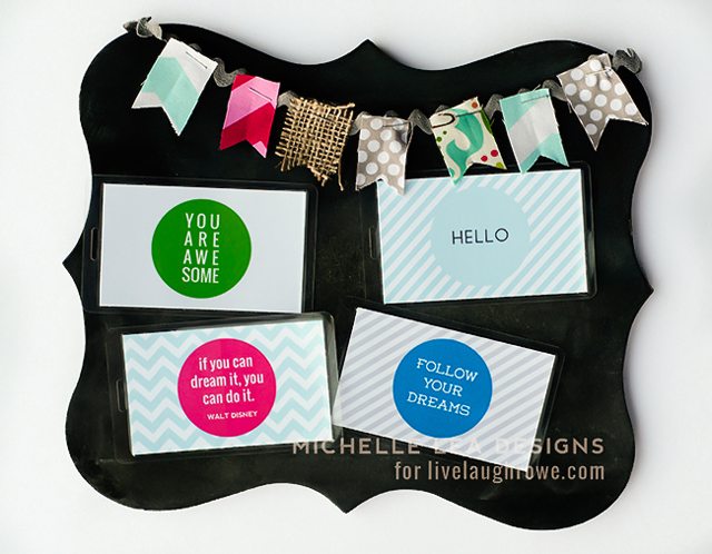 Super fun DIY Lunch Box and Backpack tags!  Print and assemble, then attach.  Easy breezy!