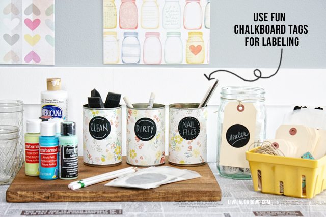 Use fun (and reusable) chalkboard tags for labeling supplies, food and more at your party!