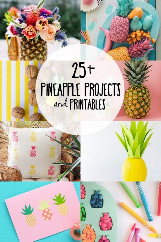 25+ DIY Pineapple Projects and Printables for you to enjoy! www.livelaughrowe.com #pineapples