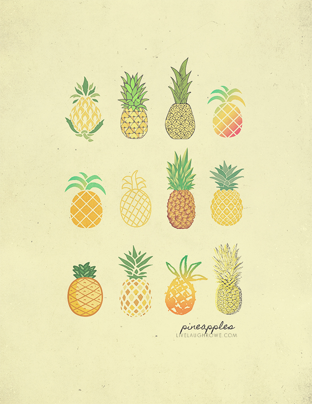 Free Vintage Inspired Pineapple Printable! Perfect wall decor for your kitchen or home. Download at livelaughrowe.com