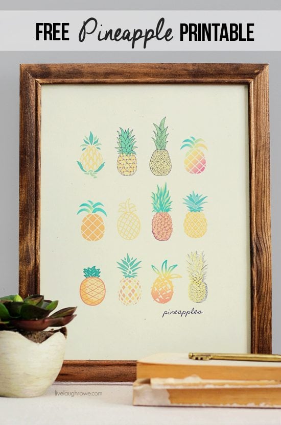 Free Vintage Inspired Pineapple Printable! Perfect wall decor for your kitchen or home. Download at livelaughrowe.com