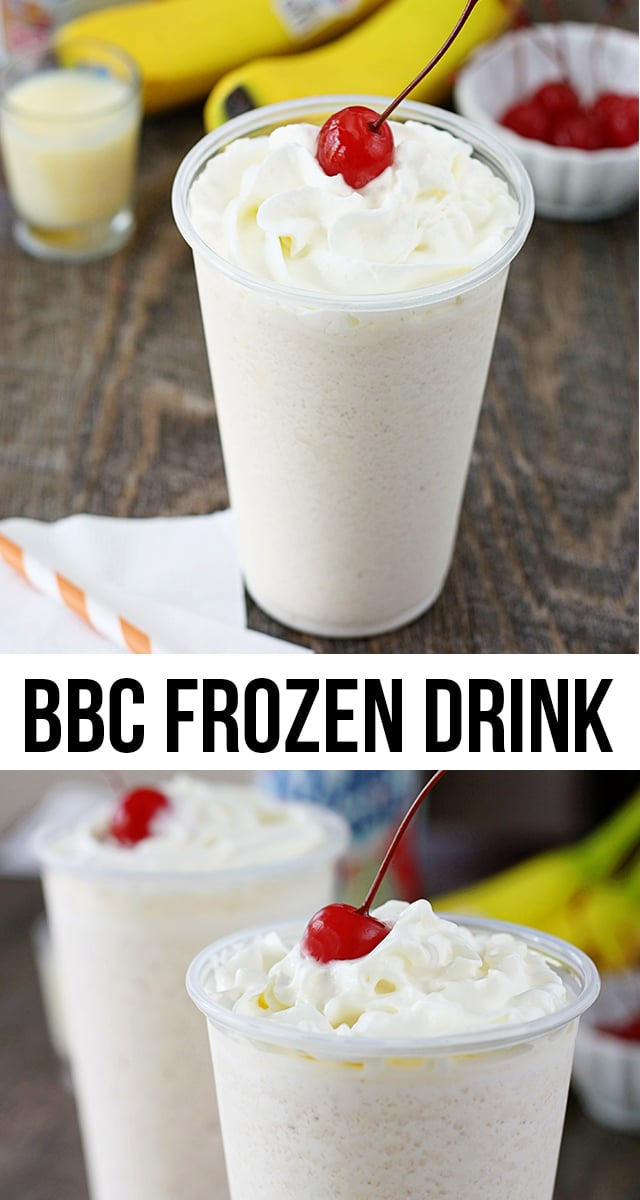 Delicious Bailey's Banana Colada, also known as the BBC. Recipe for this frozen delight can be found at livelaughrowe.com