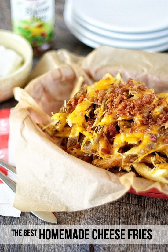 The Best Homemade Cheese Fries. My husband loves cheese fries and has perfected them. Are you ready? Recipe at livelaughrowe.com. #cheesefries