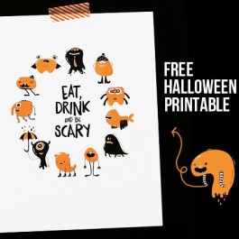 Super fun and ADORABLE Eat Drink and Be Scary printable. Perfectly Halloween, but is sure to make you smile! www.livelaughrowe.com
