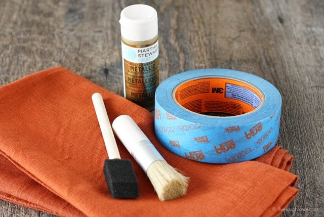 Supplies for Stenciled Napkins with ScotchBlue Painter's Tape
