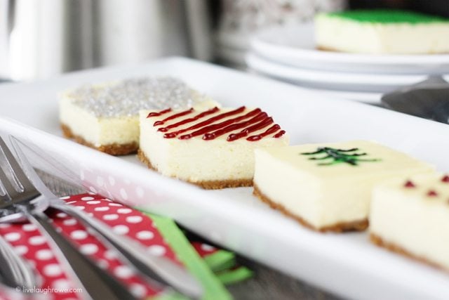 It's party season!  Planning a Potluck? Take these Holiday Cheesecake Presents along -- they'll be gifts to your co-workers tastebuds. www.livelaughrowe.com