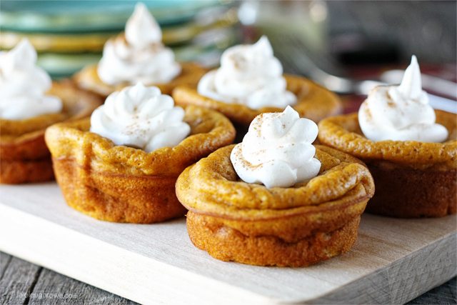 A crowd pleasing, make ahead recipe that allows for more family time during the holidays! Impossibly Easy Mini Pumpkin Pies