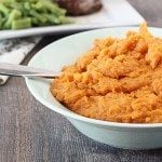 Delicious and flavorful Mashed Sweet Potatoes. The perfect side dish for Thanksgiving or any dinner! Recipe at livelaughrowe.com