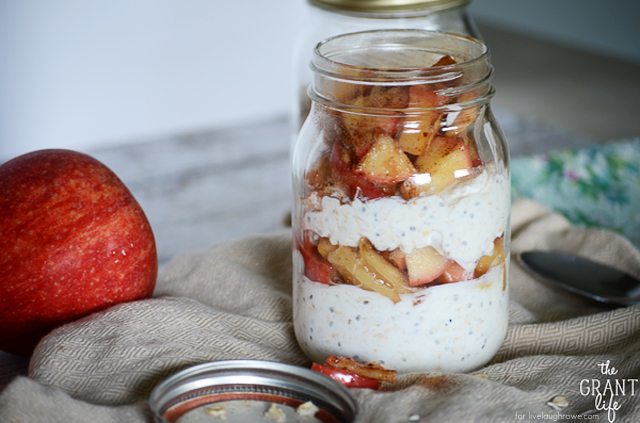 Apple Pie Parfait. Perfect for breakfast, an afternoon snack or a quick dessert by The Grant Life for www.livelaughrowe.com