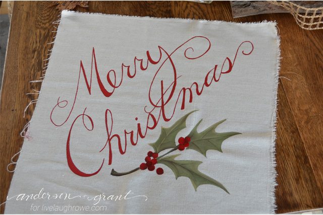 How to Paint a Christmas Pillow