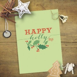 Super fun Christmas printable with a play on words. Happy Holly Days! www.livelaughrowe.com #christmas #printable