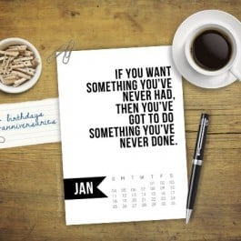 Free 5x7 Printable Calendar for January 2015 with inspirational quote! www.livelaughrowe.com
