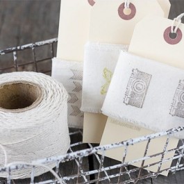 Learn how to make your own hand stamped ribbon with muslin! Tutorial at www.livelaughrowe.com