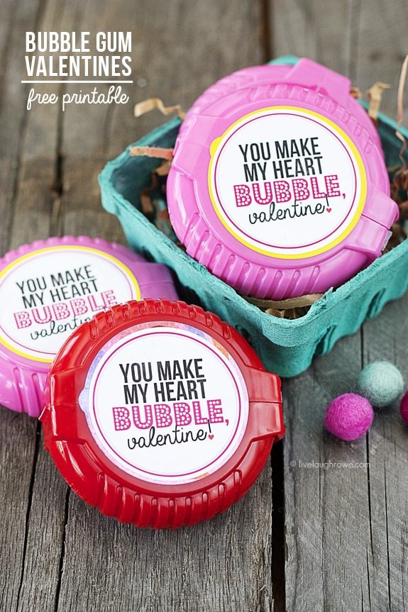 Bubble Gum Valentines Printable - Live Laugh Rowe