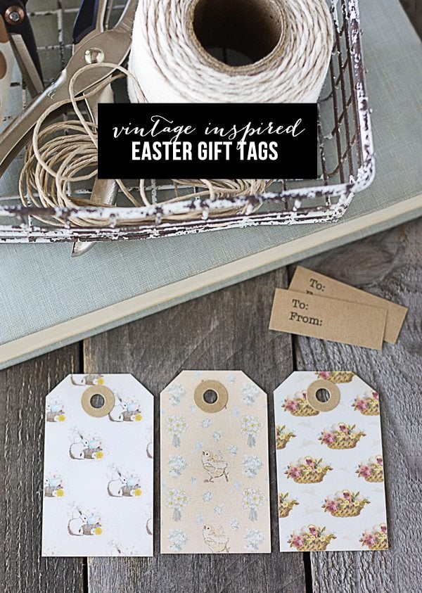 FREE Vintage Inspired Printable Easter Gift Tags. Simply print and cut! www.livelaughrowe.com #easter