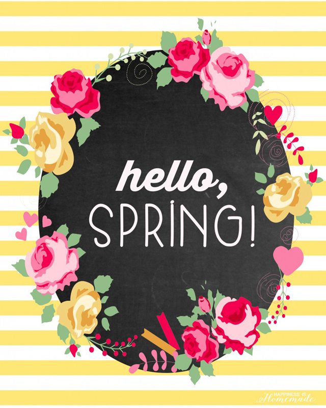 Hello Spring Printable by Happiness is Homemade