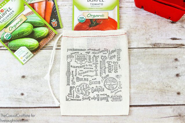 Gardeners Gift  Stamped Seed Packet Bags - Live Laugh Rowe