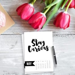 Free 5x7 Printable Calendar for May 2015 with inspirational quote! www.livelaughrowe.com