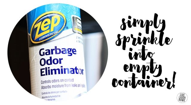 How to fight garbage odor with a sprinkle or two of Garbage Odor Eliminator!  www.livelaughrowe.com #ZepSocialStars #ad