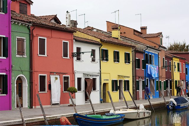 The breathtaking colors of the Island of Burano.  www.livelaughrowe.com