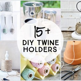 Over 15 DIY Twine Holders to inspire you! Great inspiration for handmade gifts and craft room organization! www.livelaughrowe.com