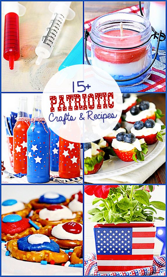 15+ Fabulous Patriotic Crafts and Recipes.  Party Features.  livelaughrowe.com