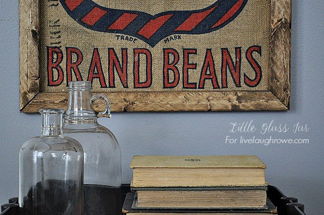 Create a rustic masterpiece with this DIY Bean Sack Art by Little Glass Jar for livelaughrowe.com