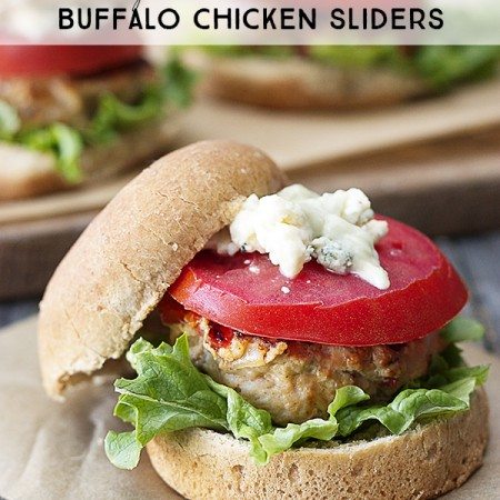 Delicious Buffalo Chicken Sliders that are weight watchers friendly! Buffalo wing sauce and blue cheese give them a perfect punch of flavor. www.livelaughrowe.com