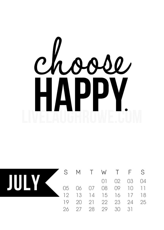 July 2015 Calendar  Free Printable - Live Laugh Rowe