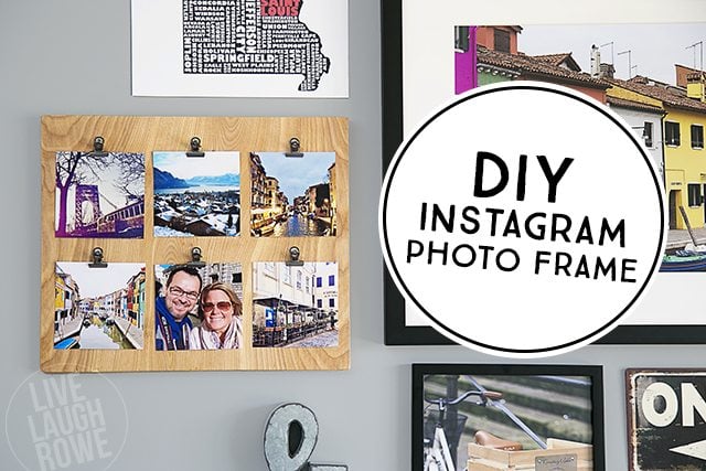 A super fun way to display your instagram pictures! Make a fun (and easy) DIY Instagram Photo Frame. www.livelaughrowe.com