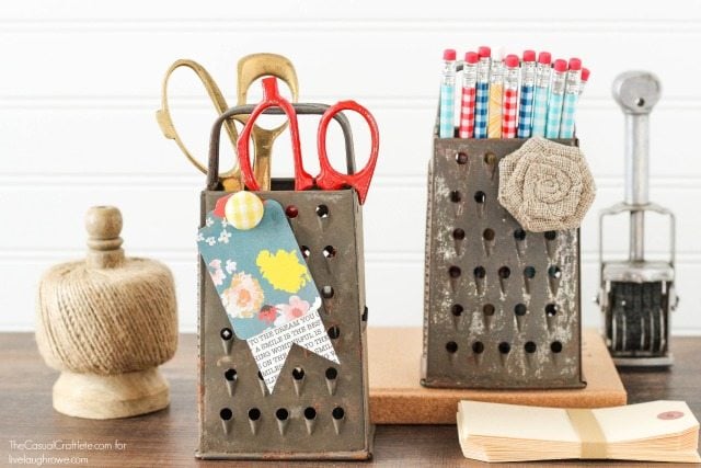 Great Upcycle! Vintage Cheese Grater Organizer