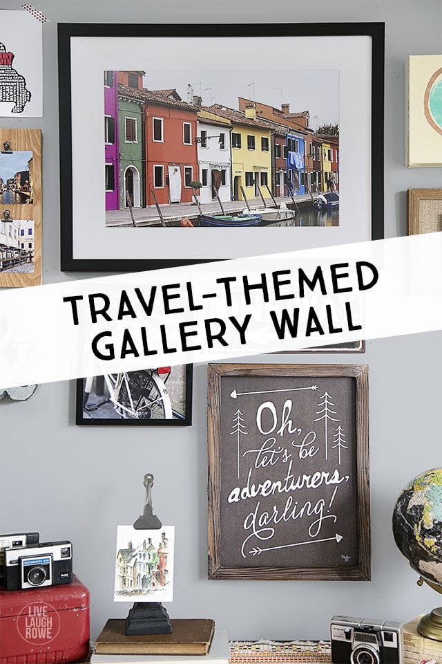 What a great way to display your travel experiences! A travel-themed gallery wall... with a DIY Instagram Photo Frame tutorial too! www.livelaughrowe.com