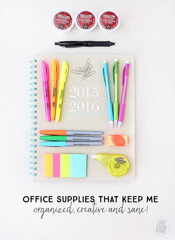 Do you have any office supplies that you can't live without?  I'm sharing mine and how thy keep me organized creative and sane!  www.livelaughrowe.com