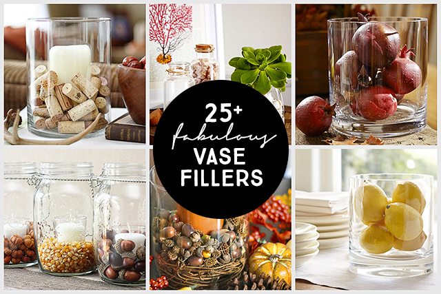 Oh the possibilities! 25+ Vase Filler Ideas to add some fun to your glass jars or vases. www.livelaughrowe.com